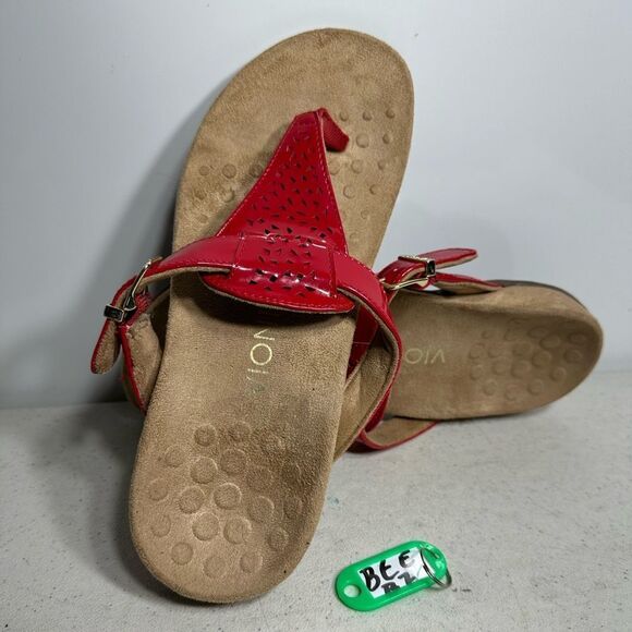 Vionic Rest Tropez Red Flip Flop T-Strap Sandal Womens Sz.6 - Picture 1 of 8